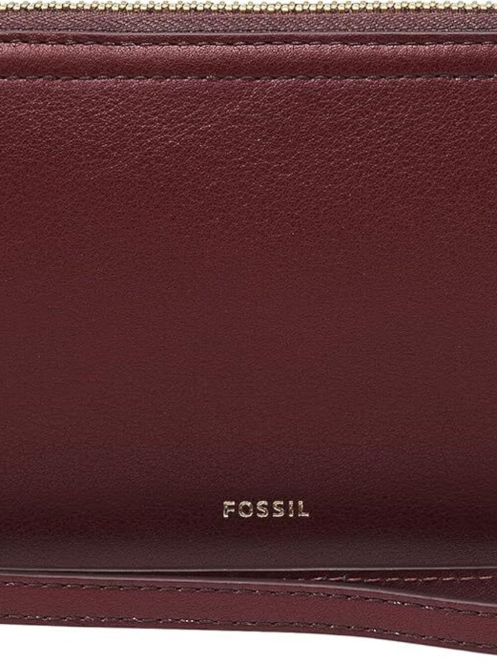 Fossil Womens Logan Leather RFID-Blocking Zip Around Clutch Dark Brown SL7831206